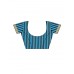 Pavechas Blue Striped Banarasi Khicha Patti Cotton and Poly Silk Traditional Saree